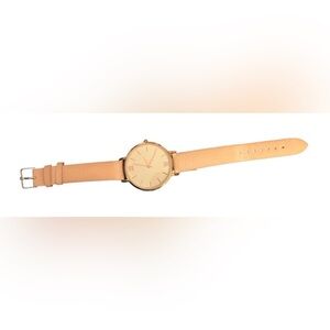 White‑to‑Pink Color‑Shift Round Watch — Minimalist Gold Roman Numerals